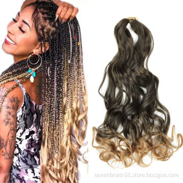 Loose Wave Crochet Braids Hair Wavy Synthetic Hair Extensions Pre Streched Braiding Hair French Curly Braids Extensions